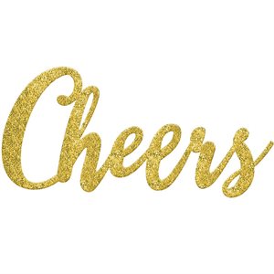 New Year giant gold glitter cheers photo prop