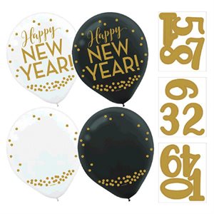 Customizable New Year countdown latex balloons 12in 12pcs