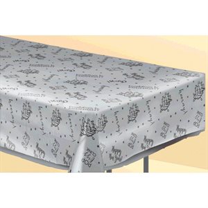 Happy New Year clear plastic table cover 54x108in