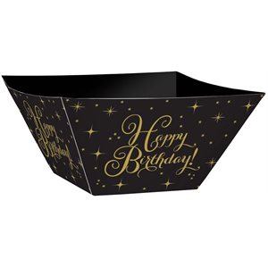 Happy birthday square paper bowls 12x5in