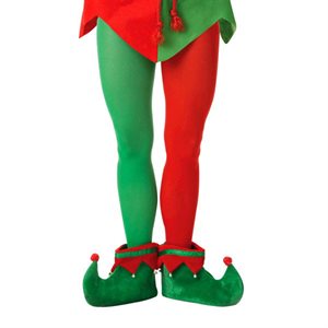 Adult green & red elf tights PLUS