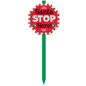 Santa stop here yard stake sign