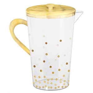 Clear & gold dots plastic pitcher 60oz