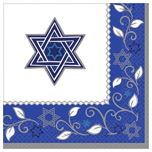 16 serviettes à breuvage Joyeuses Hanoucca