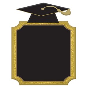 Graduation chalkboard easel sign 9x7in