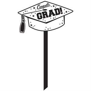Graduation Congrats Grad black & white lawn sign