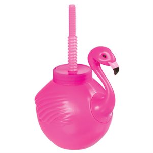 Flamingo sippy cup with straw 18oz