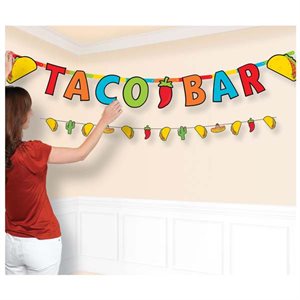 Fiesta taco bar jumbo letter banner & small banner kit