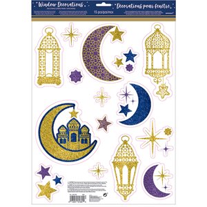 Eid Celebration glitter window stickers