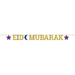 Bannière lettres brillantes Eid Mubarak