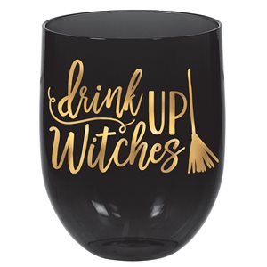 Drink Up Witches plastic wine glass 15.2oz