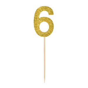 Glitter gold picks number 6 9.5in 4pcs