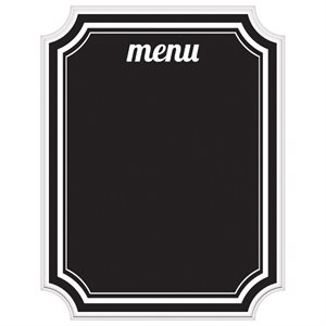 Black & white menu chalkboard easel 9x7in