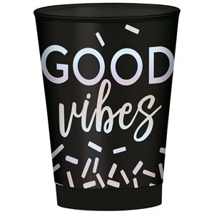 30 verres en plastique 10oz "Good vibes" Nouvel An