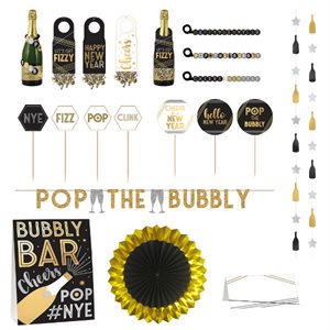 New Year deluxe bubbly bar decorating kit