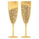 Gold champagne glasses photo props 2pcs 22.25in