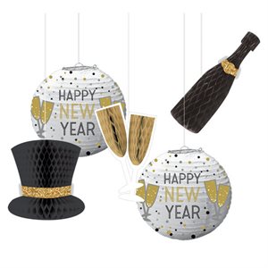 5 décorations suspendues Nouvel An