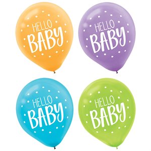 Fisher Price hello baby latex balloons 12in 15pcs