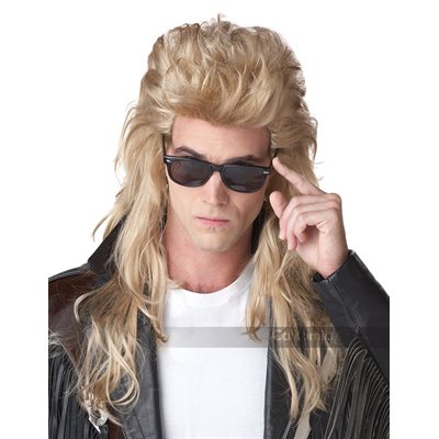 80's rock blond mullet wig