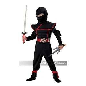 Costume de ninja noir discret bambin Moyen