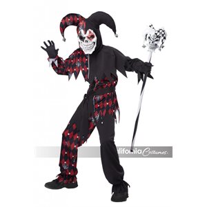 Children black & red sinister jester costume