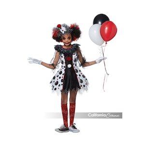 Children creepy clown girl costume Large