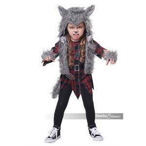 Costume de fille loup-garou bambin Moyen