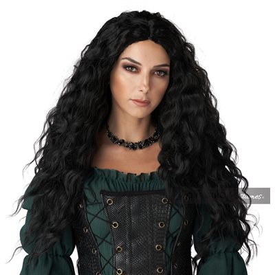 Adult black renaissance maiden wig