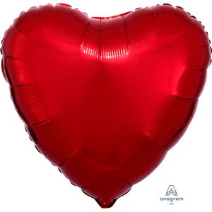 Ballon métallique std coeur rouge