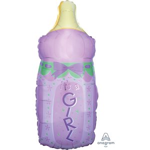 It's a girl baby bottle supershape foil balloon