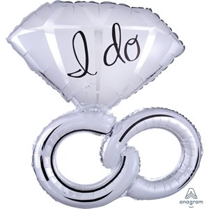 Ballon métallique supershape anneaux de mariage I do