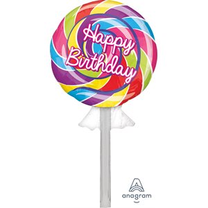 Lollipop happy birthday supershape foil balloon