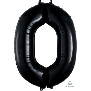 Black supershape foil balloon numeral 0-9
