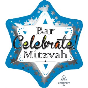 Bar Mitzvah blue junior foil balloon