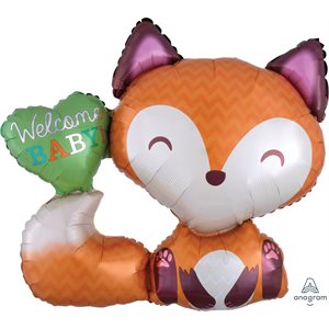Welcome baby fox supershape foil balloon