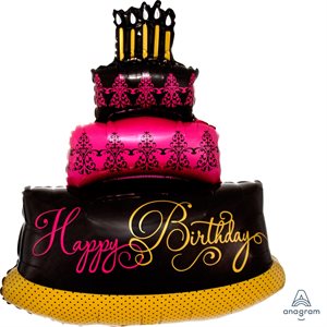 Born to be Fabulous birthday cake supershape foil balloon