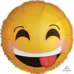 Emoji smile & winky face std foil balloon