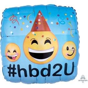 Happy birthday emoji std foil balloon