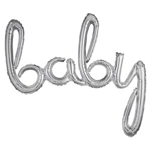 Ballon métallique "baby" argent (air seulement)