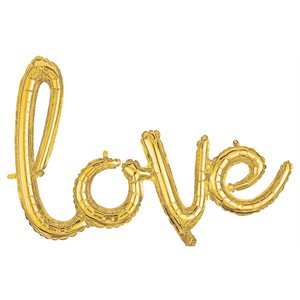 Ballon metallique "love" or (air seulement)