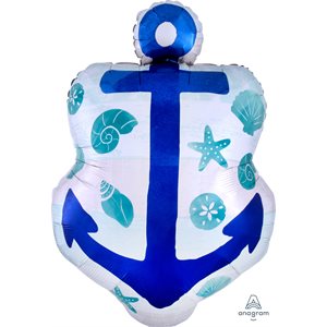 Anchor & seashells supershape foil balloon
