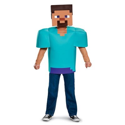 Children classic Minecraft Steve costume Large (10-12)