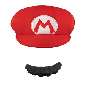 Adult Mario hat & mustache