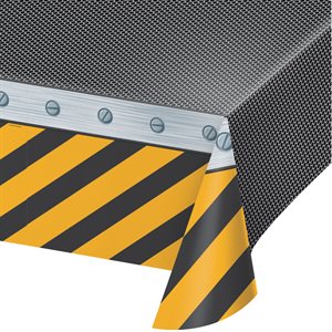 Construction Zone plastic table cover 54x108in