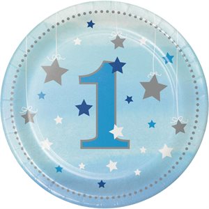 One Little Star blue plates 7in 8pcs