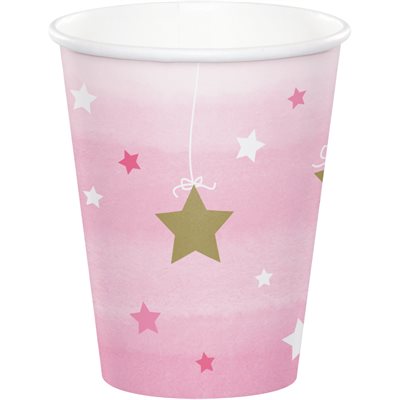 One Little Star pink cups 9oz 8pcs