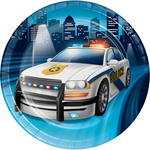 Police Party plates 7in 8pcs
