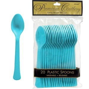 Caribbean blue reusable spoons 20pcs