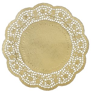 Gold round doilies 10.5in 6pcs