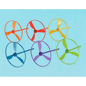 Assorted coloured whirl-a-copters